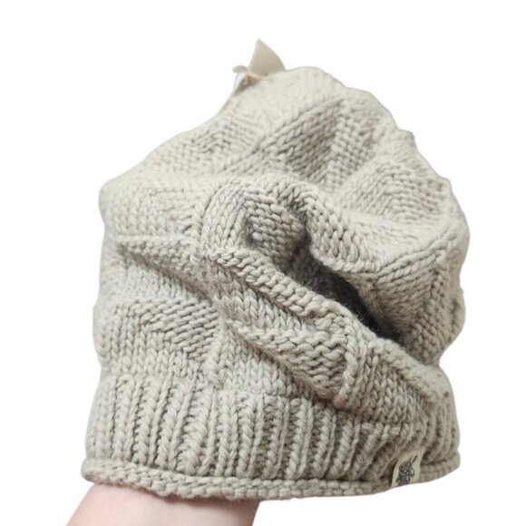 Nirvanna Designs Women’s Gray Merino Wool Knit Beanie Fleece Lined Made in Nepal main image 7